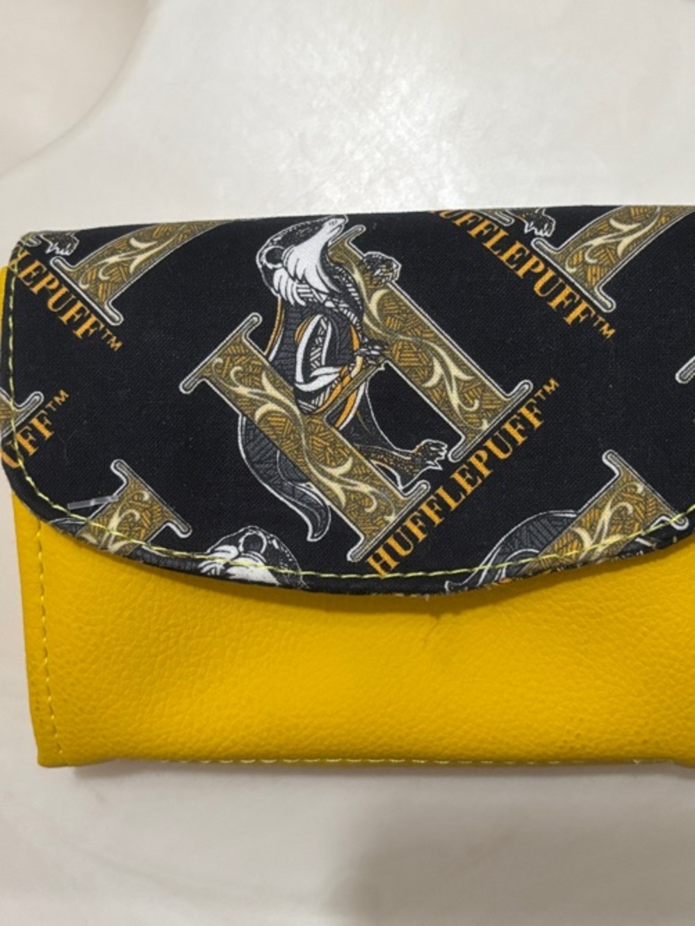 Yellow Hufflepuff Crest Fold Wallet - Licensed Fan Accessory